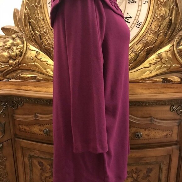 NWT  Perfectly Soft Purple Corded Cowl Neck,3/4 Sleeve 1X  Kim Rodgers, B4 - Picture 4 of 6